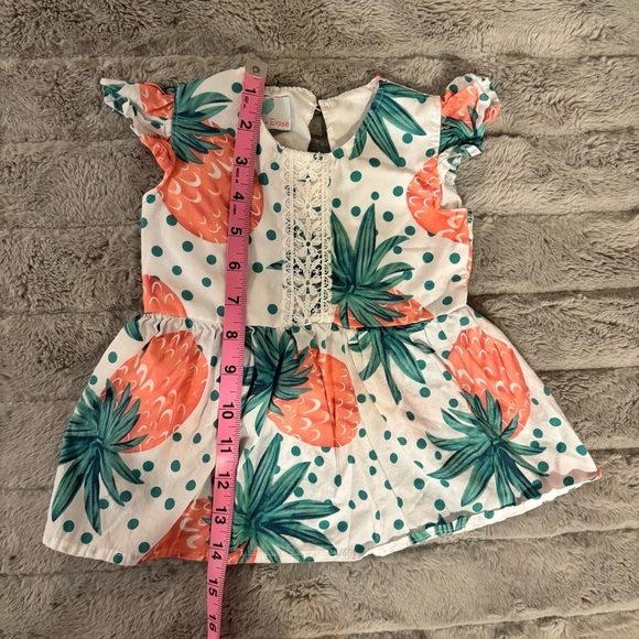 6-12 Months Paisley & Eloise Polka Dot & Pineapple Peplum Shirt, Baby Girl - Picture 5 of 6